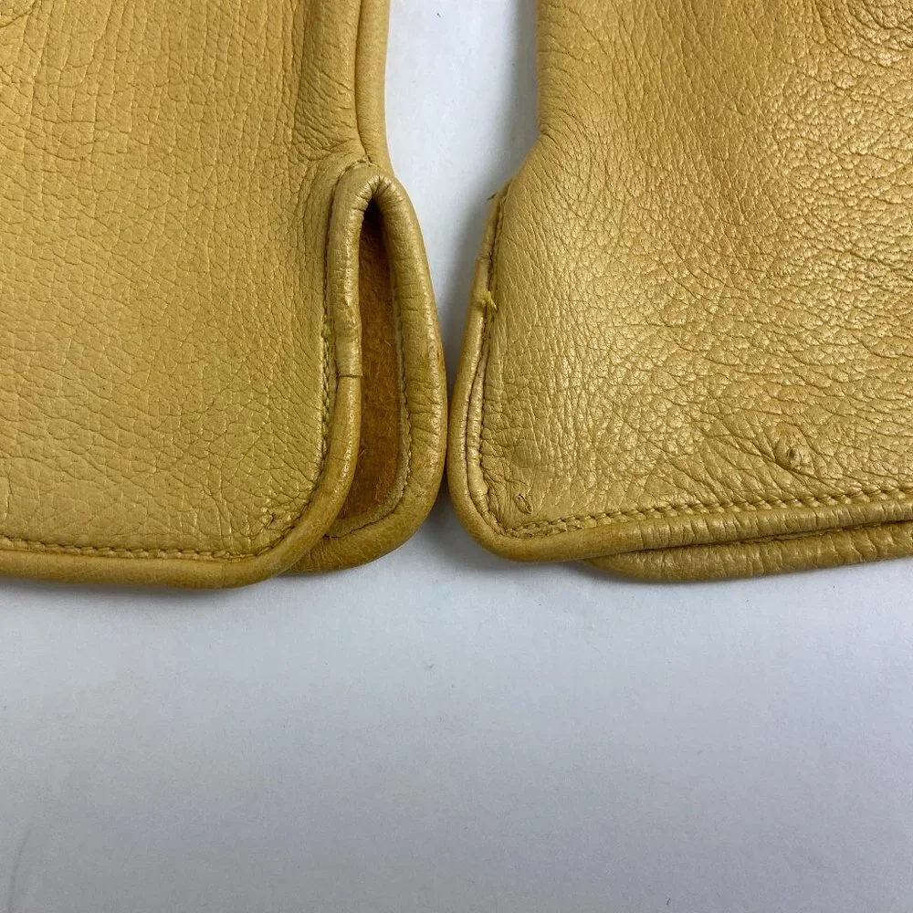 Vintage Leather Yellow Gloves Size 6.5 Wickmans